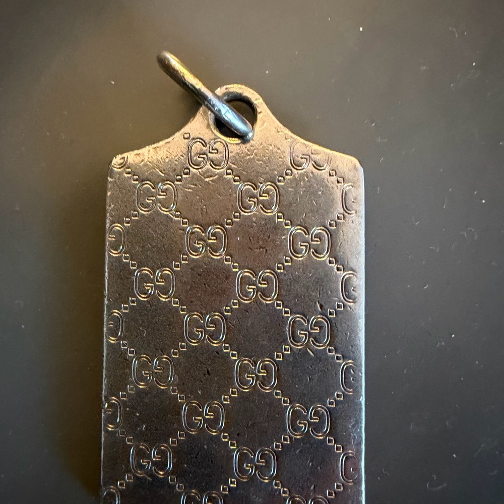 Gucci Black and Silver Keychain